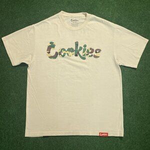 Men’s Cookies Camouflage SPELLOUT T-Shirt Beige Large